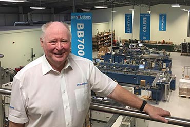 Ron Davidson overlooking the printing premises at PM Solutions