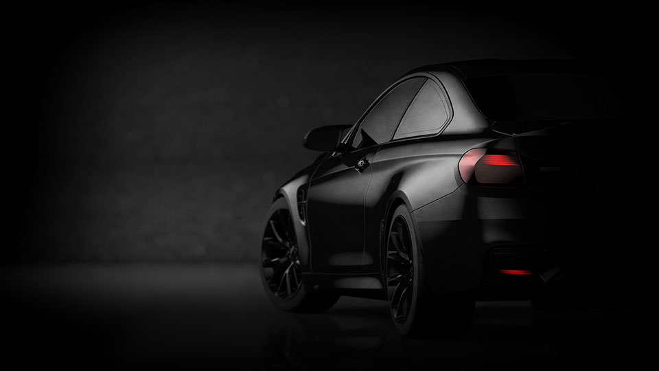 silhouette of anew sports car