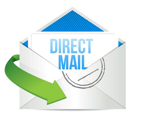 direct mail message coming out of an envelope